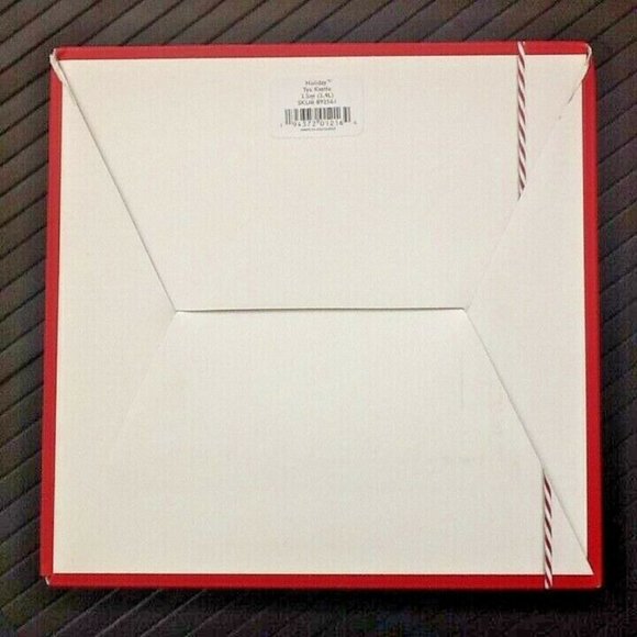 new in box Lenox Christmas Holiday Holly Leaves 2.5-Quart Whistling Tea Kettle - Picture 6 of 10